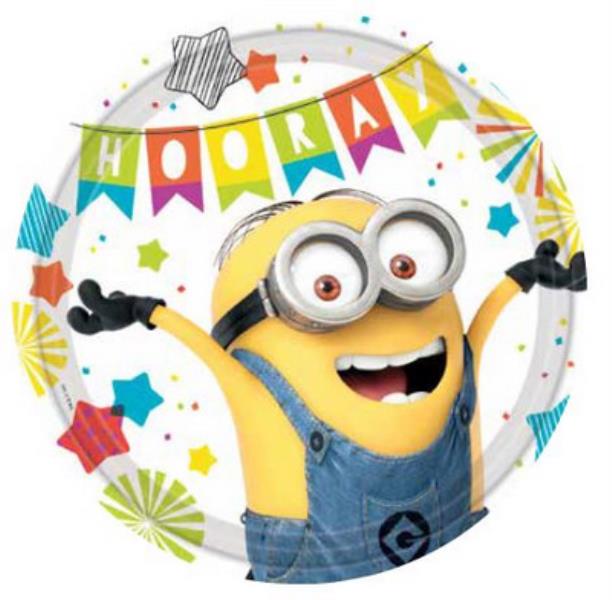 PIATTO Ø23 cm. MINIONS PARTY PZ.8 1 PIATTO Ø23 cm. MINIONS PARTY PZ.8