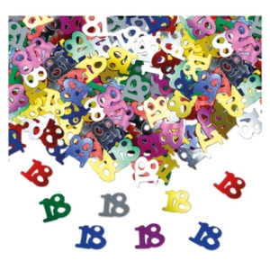 CONFETTI DECORATIVI 18 ANNI MULTICOLOR gr.15