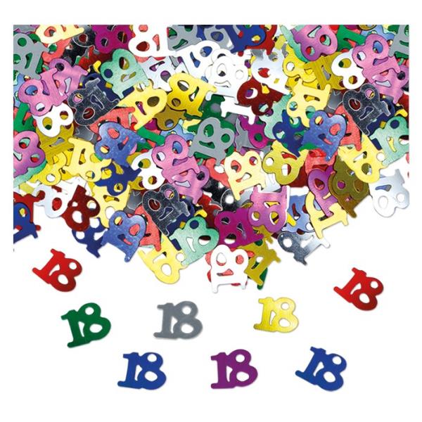 CONFETTI DECORATIVI 18 ANNI MULTICOLOR gr.15