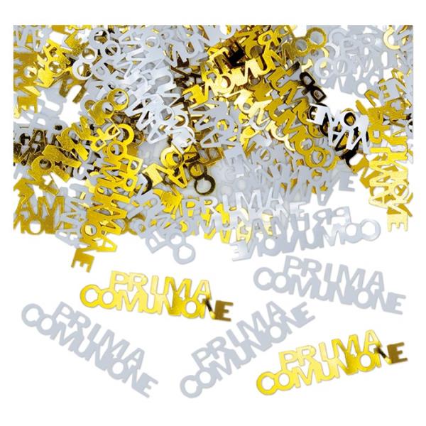 CONFETTI DECORATIVI SCRITTA PRIMA COMUNIONE 1 CONFETTI DECORATIVI SCRITTA PRIMA COMUNIONE