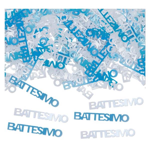 CONFETTI DECORATIVI SCRITTA BATTESIMO CELESTE gr.15 1 CONFETTI DECORATIVI SCRITTA BATTESIMO CELESTE gr.15