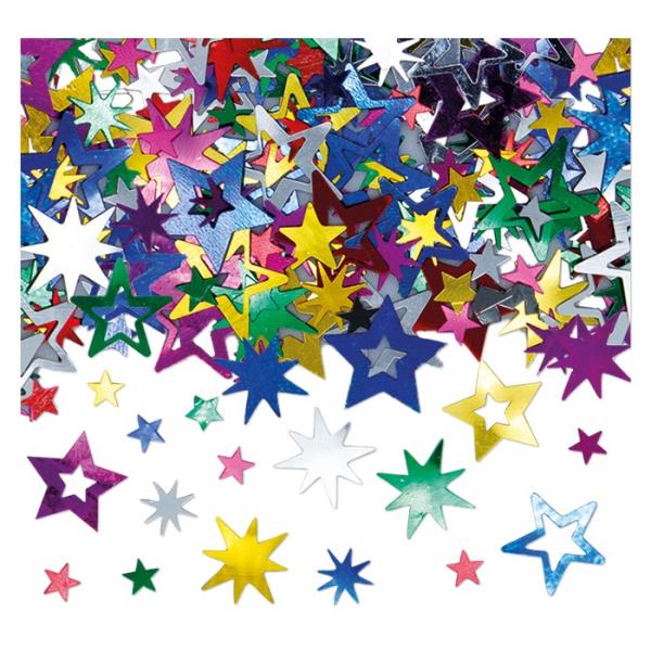 CONFETTI DECORATIVI STELLE MULTICOLOR gr. 1 CONFETTI DECORATIVI STELLE MULTICOLOR gr.