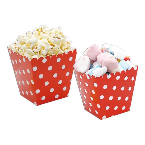 BOX PORTA CARAMELLE POP CORN POIS ROSSO PZ.6