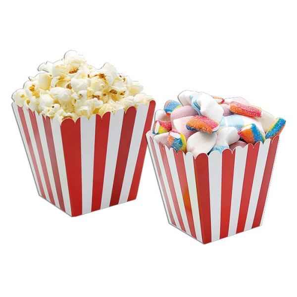 BOX PORTA CARAMELLE POP CORN RIGHE ROSSO PZ.6