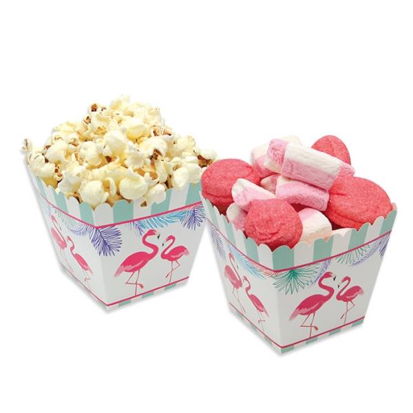 BOX PORTA CARAMELLE POP CORN FENICOTTERO FLAMINGO PZ.6 1 BOX PORTA CARAMELLE POP CORN FENICOTTERO FLAMINGO PZ.6