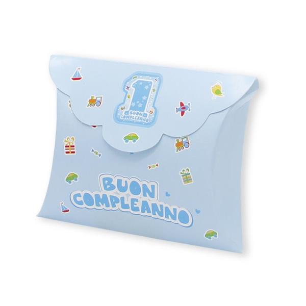 SCATOLINA BUSTA PRIMO COMPLEANNO CELESTE PZ.1 1 SCATOLINA BUSTA PRIMO COMPLEANNO CELESTE PZ.1