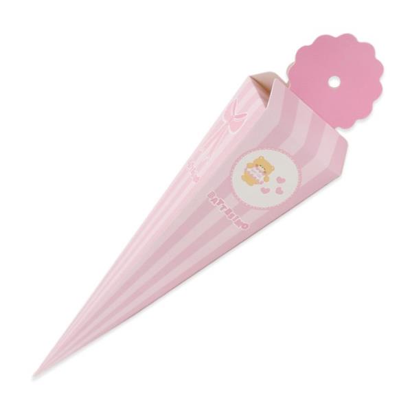 SCATOLINA CONO QUADRATO BATTESIMO TEDDY ROSA PZ.1 1 SCATOLINA CONO QUADRATO BATTESIMO TEDDY ROSA PZ.1