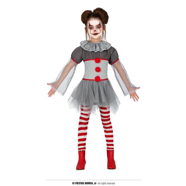 COSTUME BIMBA CLOWN MALVAGIA 10-12 ANNI 1 COSTUME BIMBA CLOWN MALVAGIA 10-12 ANNI