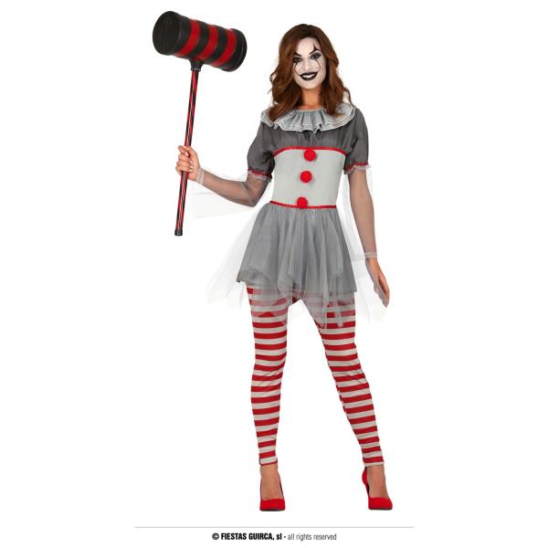 COSTUME DONNA HORROR CLOWN TAGLIA S 36-38 1 COSTUME DONNA HORROR CLOWN TAGLIA S 36-38