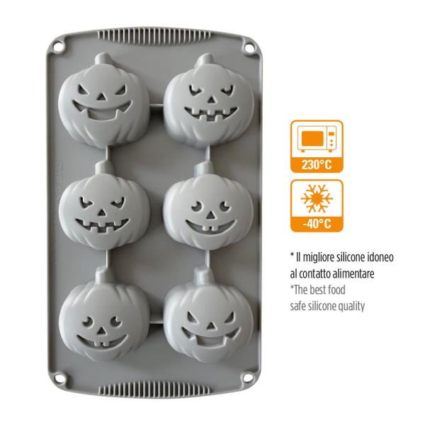 STAMPO IN SILICONE ZUCCHETTE 6 CAVITA' 3 STAMPO IN SILICONE ZUCCHETTE 6 CAVITA'
