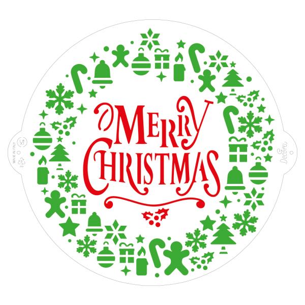 STENCIL GHIRLANDA MERRY CHRISTMAS Ø 25 cm 3 STENCIL GHIRLANDA MERRY CHRISTMAS Ø 25 cm