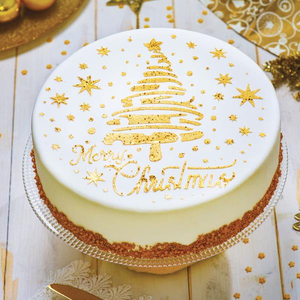 STENCIL MERRY CHRISTMS CON ALBERO Ø 25 cm