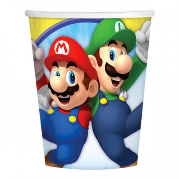 BICCHIERE IN CARTONCINO SUPER MARIO pz.8 1 BICCHIERE IN CARTONCINO SUPER MARIO pz.8