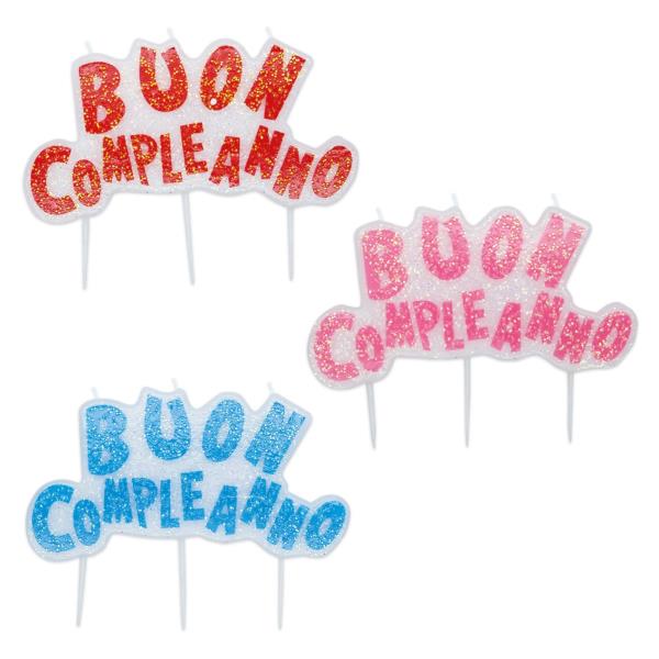 CANDELE PICK BUON COMPLEANNO GLITTER 1 CANDELE PICK BUON COMPLEANNO GLITTER