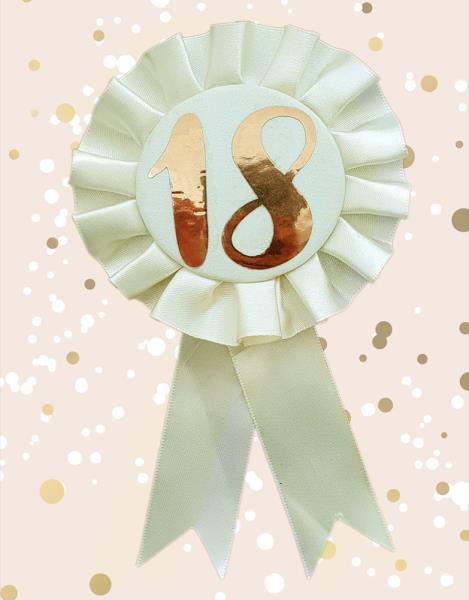 COCCARDA PANNA ROSE GOLD 18 ANNI