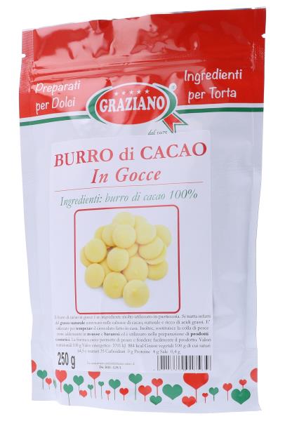 BURRO DI CACAO IN GOCCE GR.250 1 BURRO DI CACAO IN GOCCE GR.250