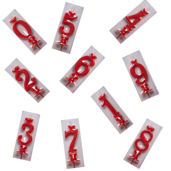 CANDELE CLASSICHE ROSSO N°0 AL N°9 1 CANDELE CLASSICHE ROSSO N°0 AL N°9