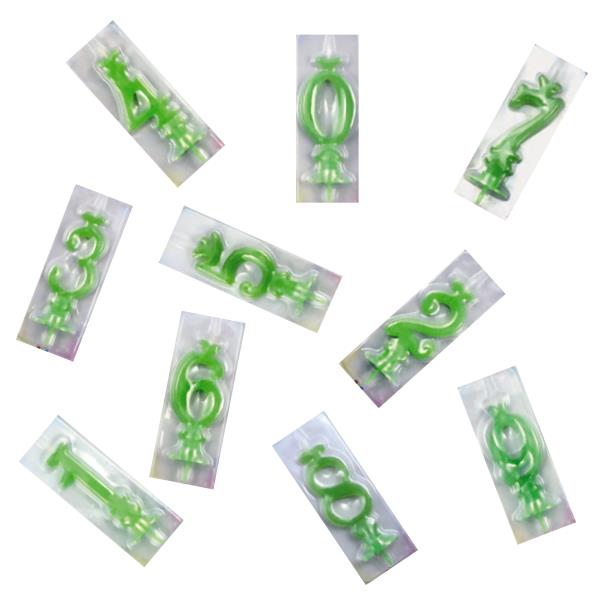 CANDELE CLASSICHE VERDE FLUO N°0 AL 9 1 CANDELE CLASSICHE VERDE FLUO N°0 AL 9