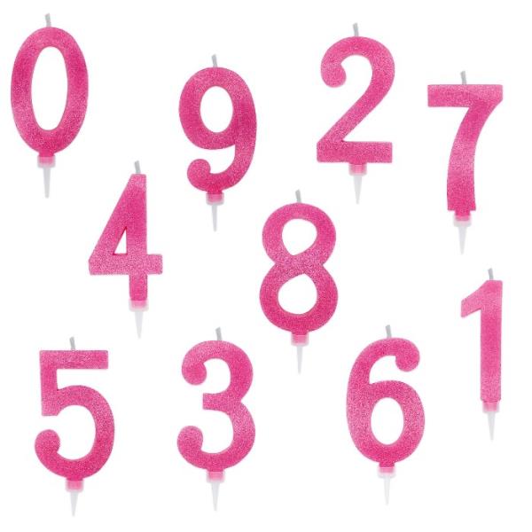 CANDELE GLITTER SWEETY MAXI FUXIA N°0 AL 9 2 CANDELE GLITTER SWEETY MAXI FUXIA N°0 AL 9