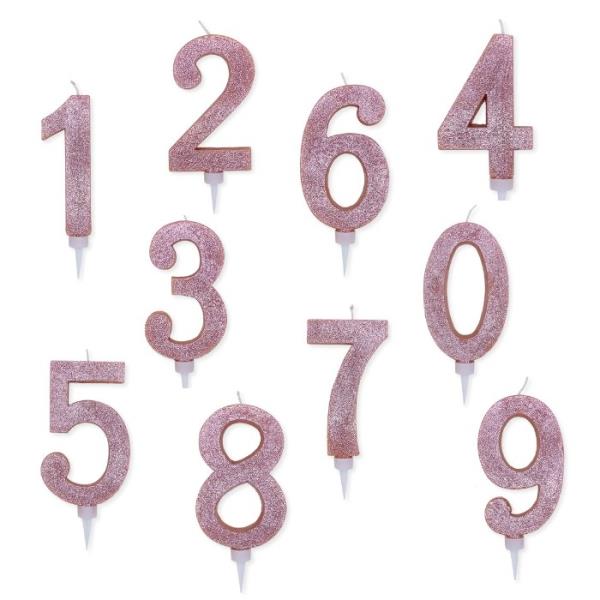 CANDELE GLITTER SWEETY MAXI ROSE GOLD N°0 AL 9