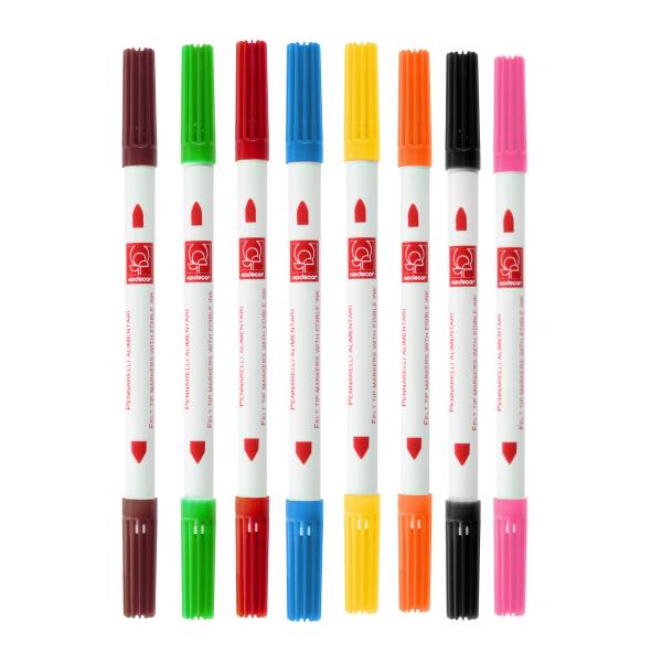 PENNARELLI ALIMENTARI DOPPIA PUNTA VARI COLORI SENZA GLUTINE