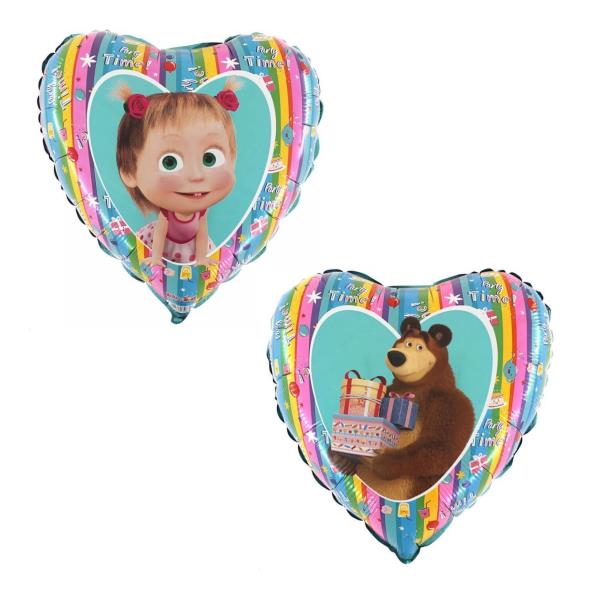 PALLONCINO MYLAR 18'' CUORE MASHA E ORSO 1 PALLONCINO MYLAR 18'' CUORE MASHA E ORSO