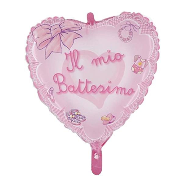 PALLONCINO MYLAR 36'' BATTESIMO ROSA CM.80 1 PALLONCINO MYLAR 36'' BATTESIMO ROSA CM.80
