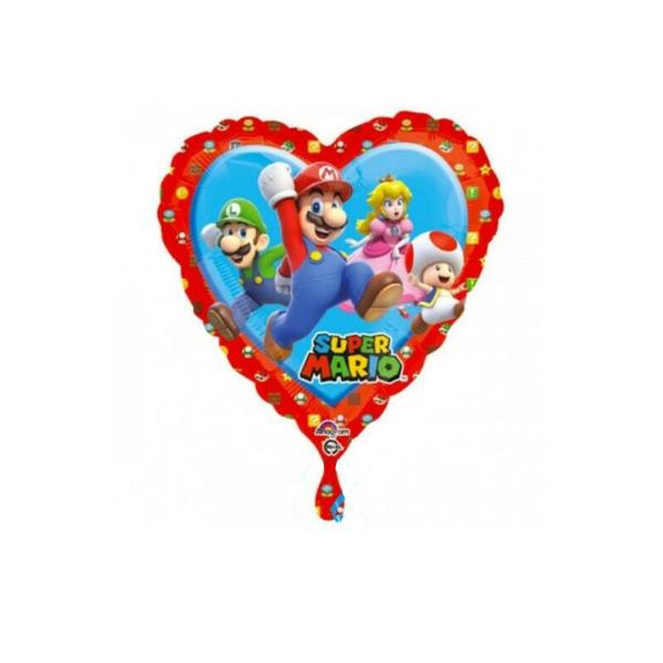 PALLONCINO MYLAR 17'' SUPER MARIO BROS CUORE 1 PALLONCINO MYLAR 17'' SUPER MARIO BROS CUORE