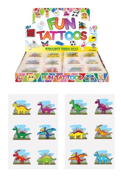TATUAGGI DINOSAURI ASSORTITI pz.6 1 TATUAGGI DINOSAURI ASSORTITI pz.6