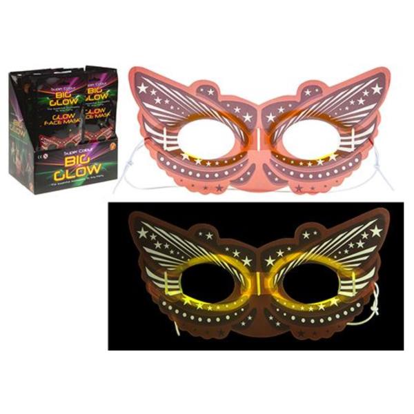 MASCHERA CARNEVALE LUMINOSA GLOW pz.1 1 MASCHERA CARNEVALE LUMINOSA GLOW pz.1