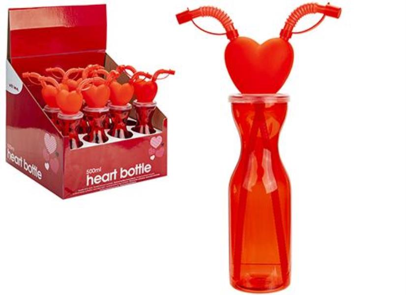 BORRACCIA CUORE ROSSO CON DUE CANNUCCE pz.1 1 BORRACCIA CUORE ROSSO CON DUE CANNUCCE pz.1