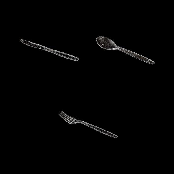 POSATE CRYSTAL GLITTER ARGENTO PZ.10 GIVI 1 POSATE CRYSTAL GLITTER ARGENTO PZ.10 GIVI