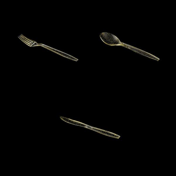 POSATE CRYSTAL GLITTER ORO PZ.10 GIVI 1 POSATE CRYSTAL GLITTER ORO PZ.10 GIVI