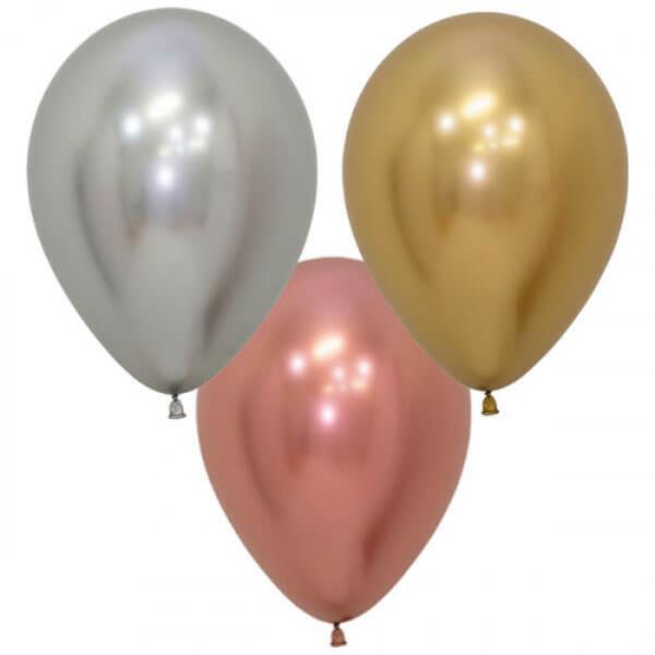 PALLONCINO LATTICE REFLEX ASSORTITO ARGENTO ORO ROSE GOLD 12" PZ.12