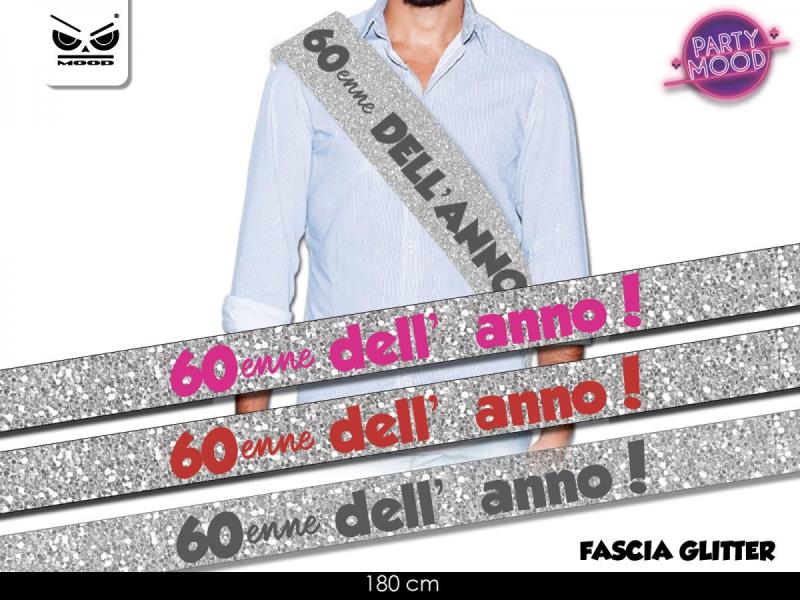 FASCIA ARGENTATA GLITTER 60 ANNI MOOD 1 FASCIA ARGENTATA GLITTER 60 ANNI MOOD