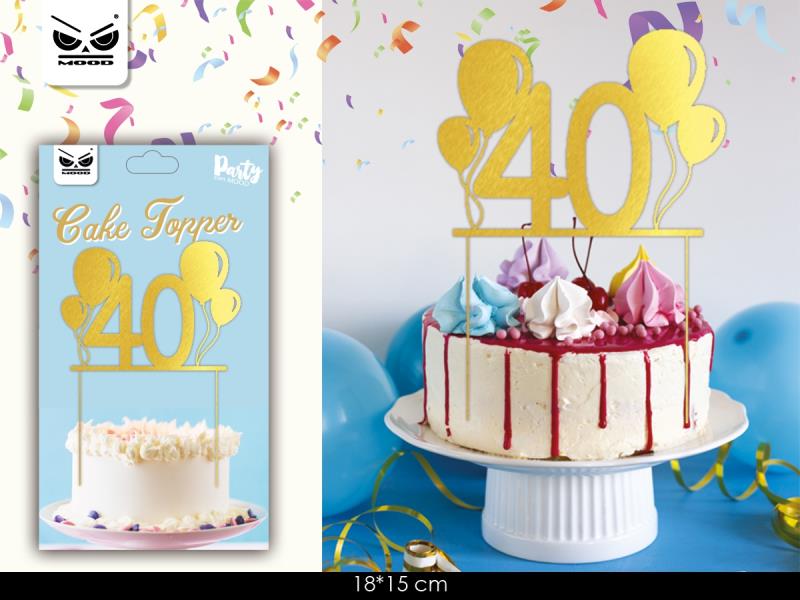 CAKE TOPPER 40 ANNI 15x20 cm 1 CAKE TOPPER 40 ANNI 15x20 cm