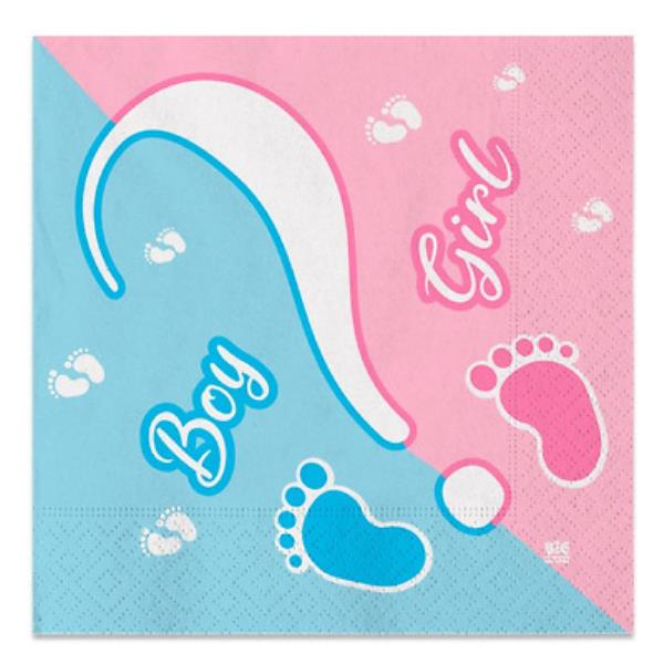 TOVAGLIOLO 33x33 cm. BABY GIRL OR BOY? pz.20 1 TOVAGLIOLO 33x33 cm. BABY GIRL OR BOY? pz.20