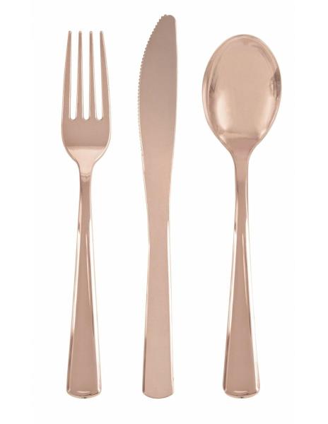 CONFEZIONE 18 POSATE 6 FORCHETTE 6 CUCCHIAI 6 COLTELLI ROSE GOLD