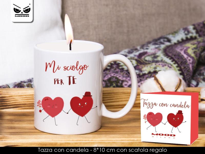 TAZZA CON CANDELA DI CERA