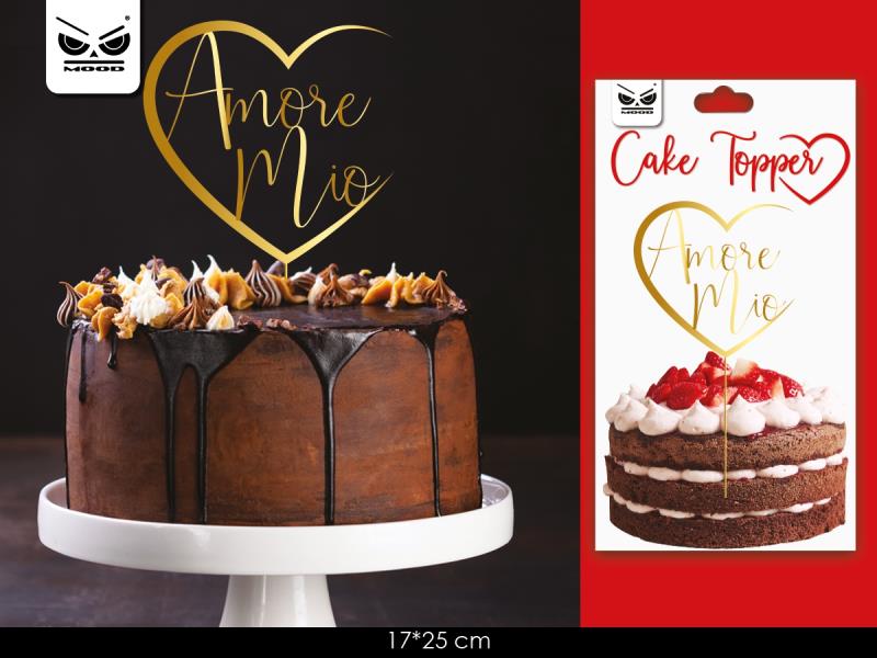 CAKE TOPPER AMORE MIO 10,5x18 cm 1 CAKE TOPPER AMORE MIO 10,5x18 cm