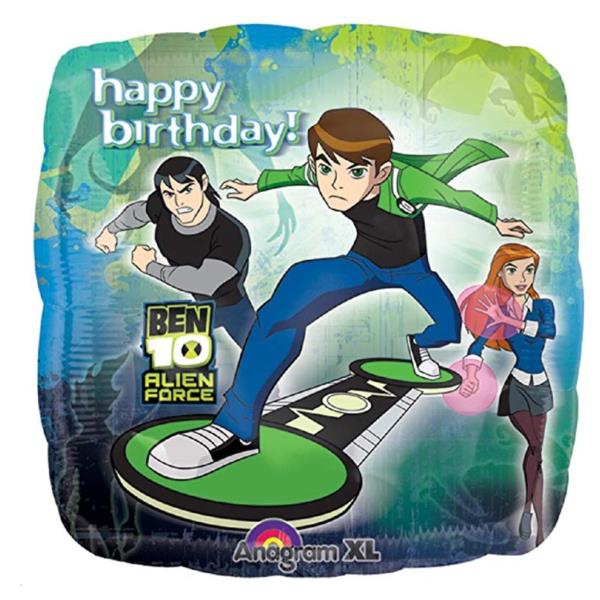 PALLONCINO MYLAR 18'' BEN10 ALIEN FORCE QUADRATO HAPPY BIRTHDAY 1 PALLONCINO MYLAR 18'' BEN10 ALIEN FORCE QUADRATO HAPPY BIRTHDAY