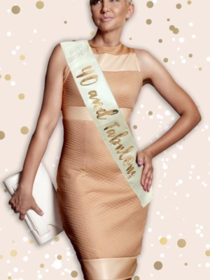 FASCIA TESSUTO PANNA ROSE GOLD FABULOUS 40 ANNI