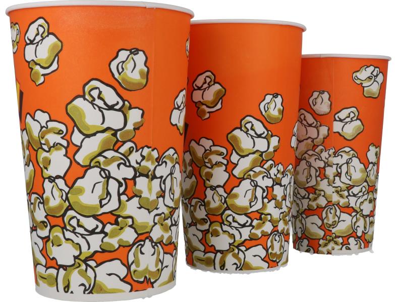 BICCHIERI POP CORN VARIE MISURE 3 BICCHIERI POP CORN VARIE MISURE