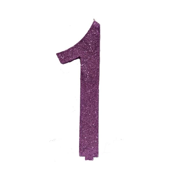 CANDELA MEDIA LILLA GLITTER N.1 pz.1 1 CANDELA MEDIA LILLA GLITTER N.1 pz.1