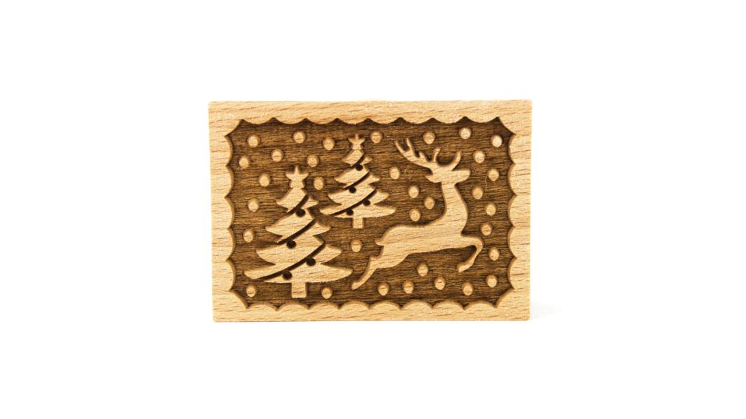 TIMBRO LEGNO RETTANGOLARE 70x50 mm. REINDEER CHRISTMAS pz.1 1 TIMBRO LEGNO RETTANGOLARE 70x50 mm. REINDEER CHRISTMAS pz.1