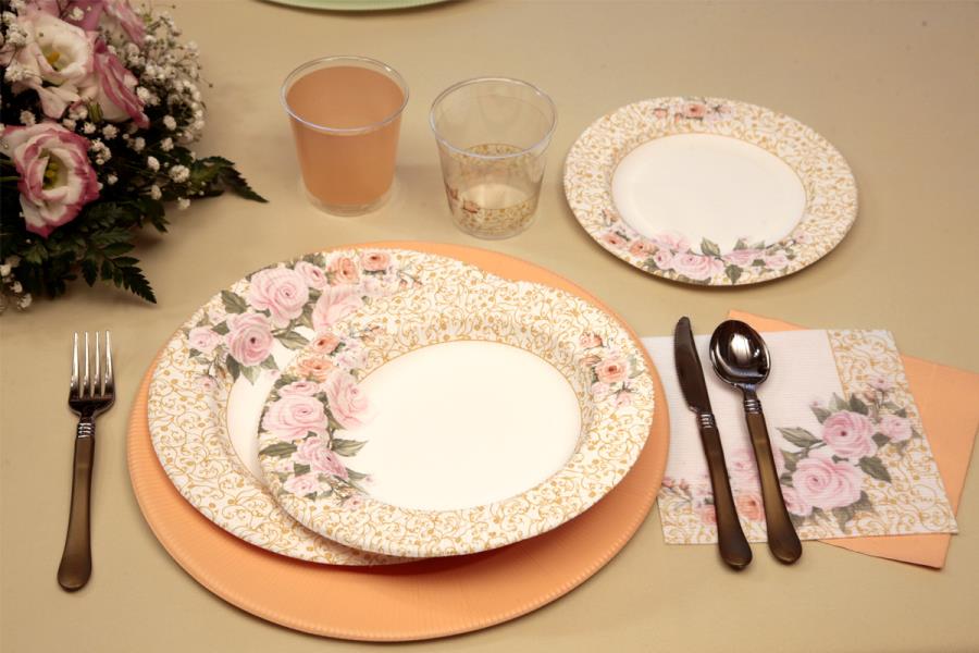 PIATTO FONDO RIGHE ROSE FLOWER Ex.Tra.™