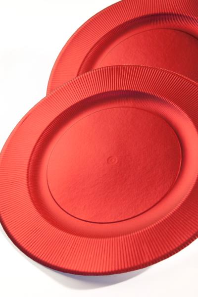 PIATTO DESSERT RIGHE ROSSO SATINATO Ex.Tra.™
