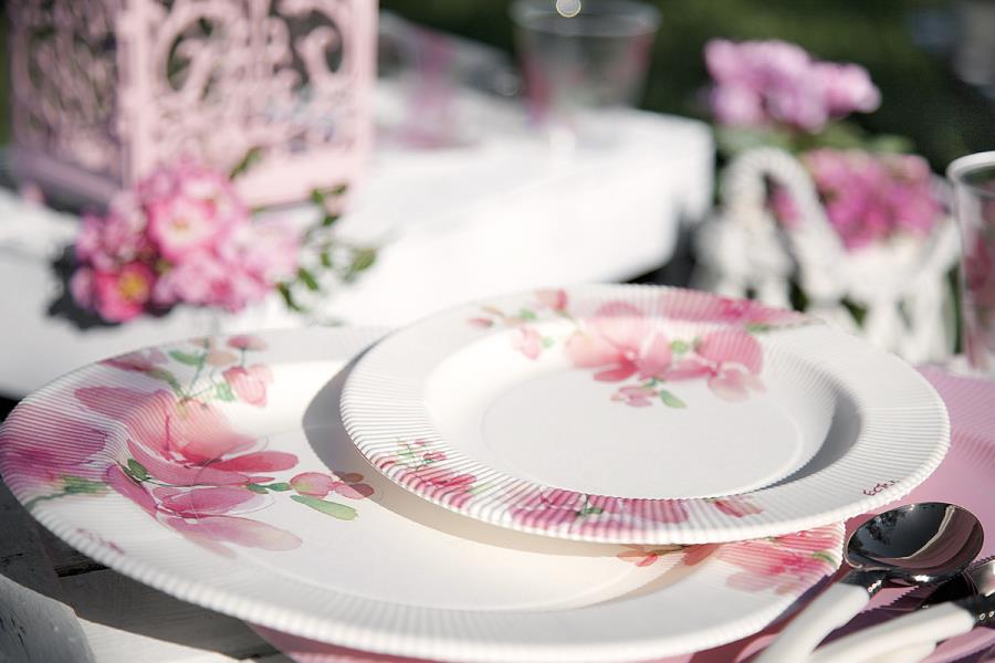 PIATTO DESSERT RIGHE PINK FLOWERS Ex.Tra.™ 5 PIATTO DESSERT RIGHE PINK FLOWERS Ex.Tra.™