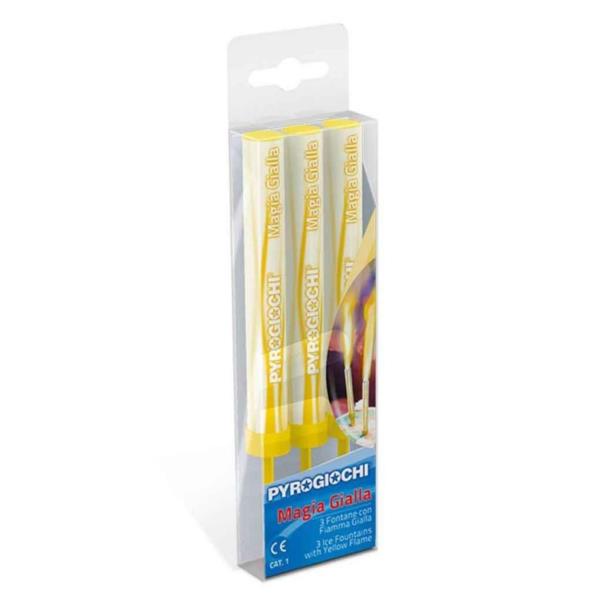 CANDELA MAGIC FLAMBE' MAGIA GIALLA PZ.3