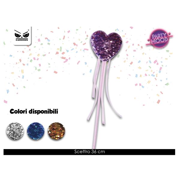 BACCHETTA MAGICA DI STOFFA A FORMA DI CUORE COLORI ASSORTITI pz.1
